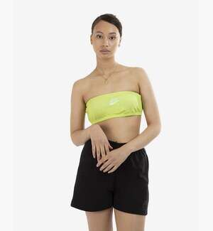NIKE Air Pique Bandeau Top Bright Green Strapless Embroidered Logo Size M NEW